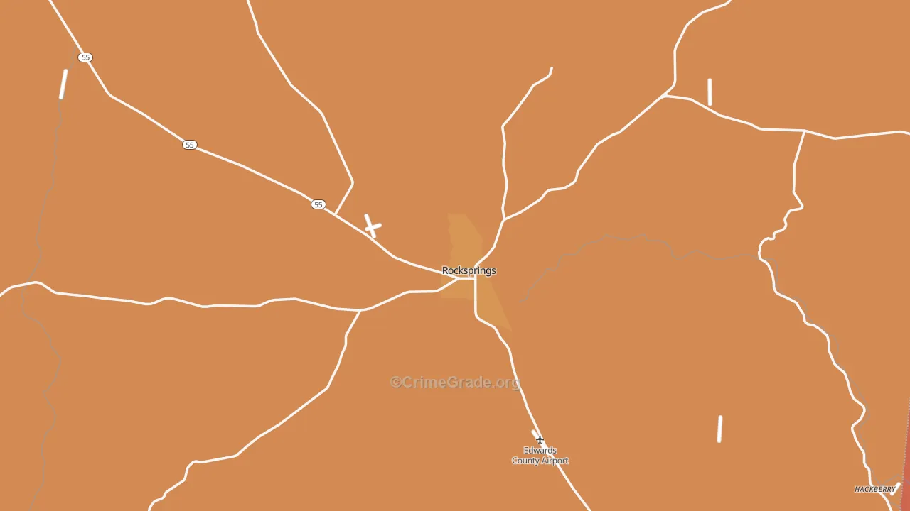 Rocksprings, TX Map of Murder Rates