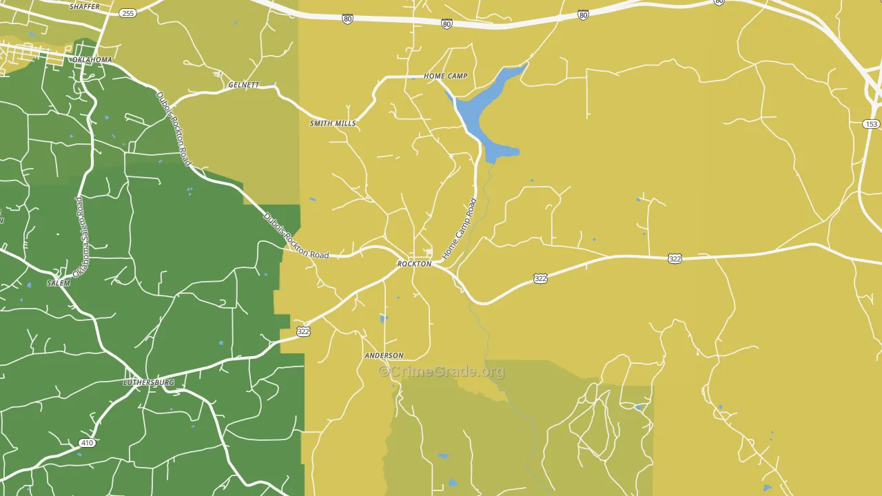 Rockton, PA Map of Murder Rates