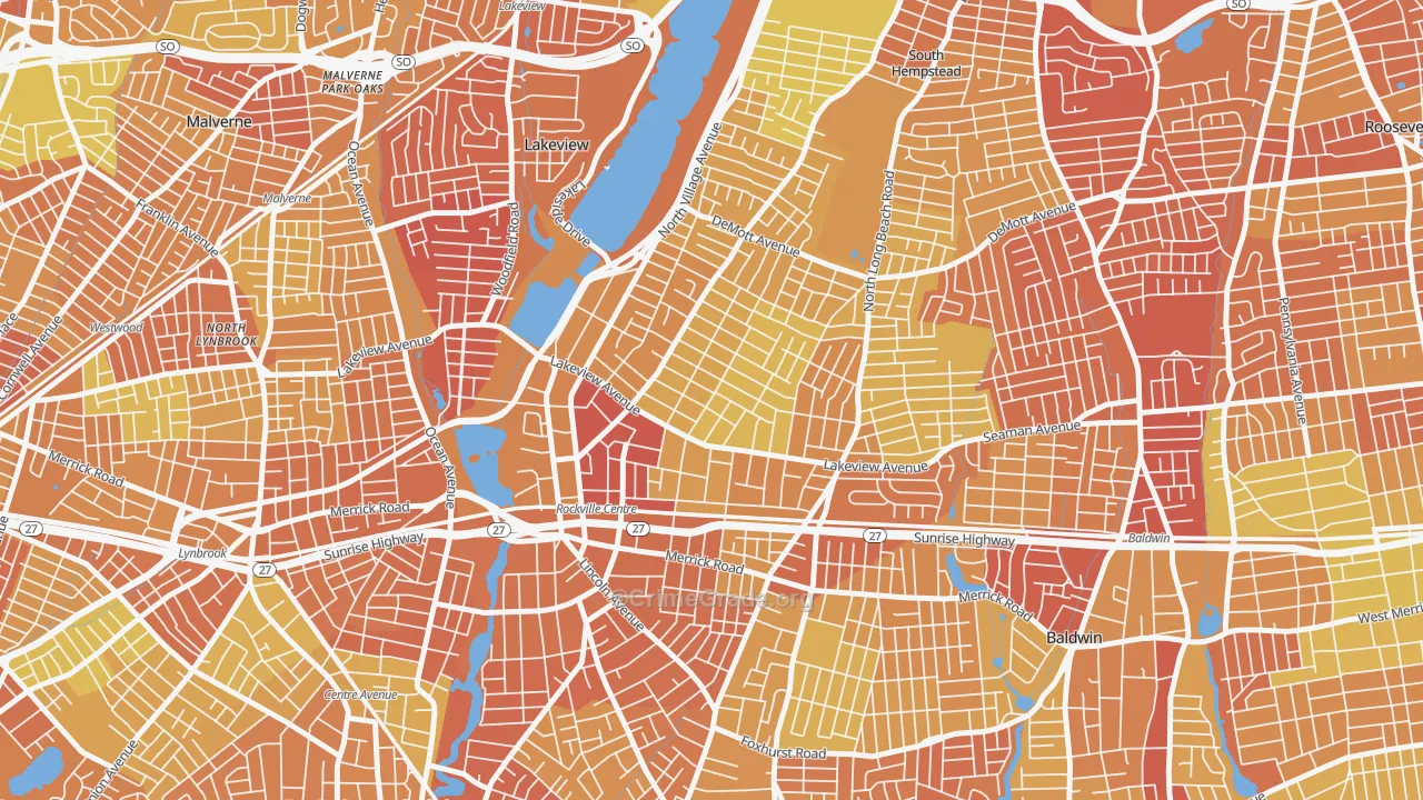 Rockville Centre, NY Map of Murder Rates