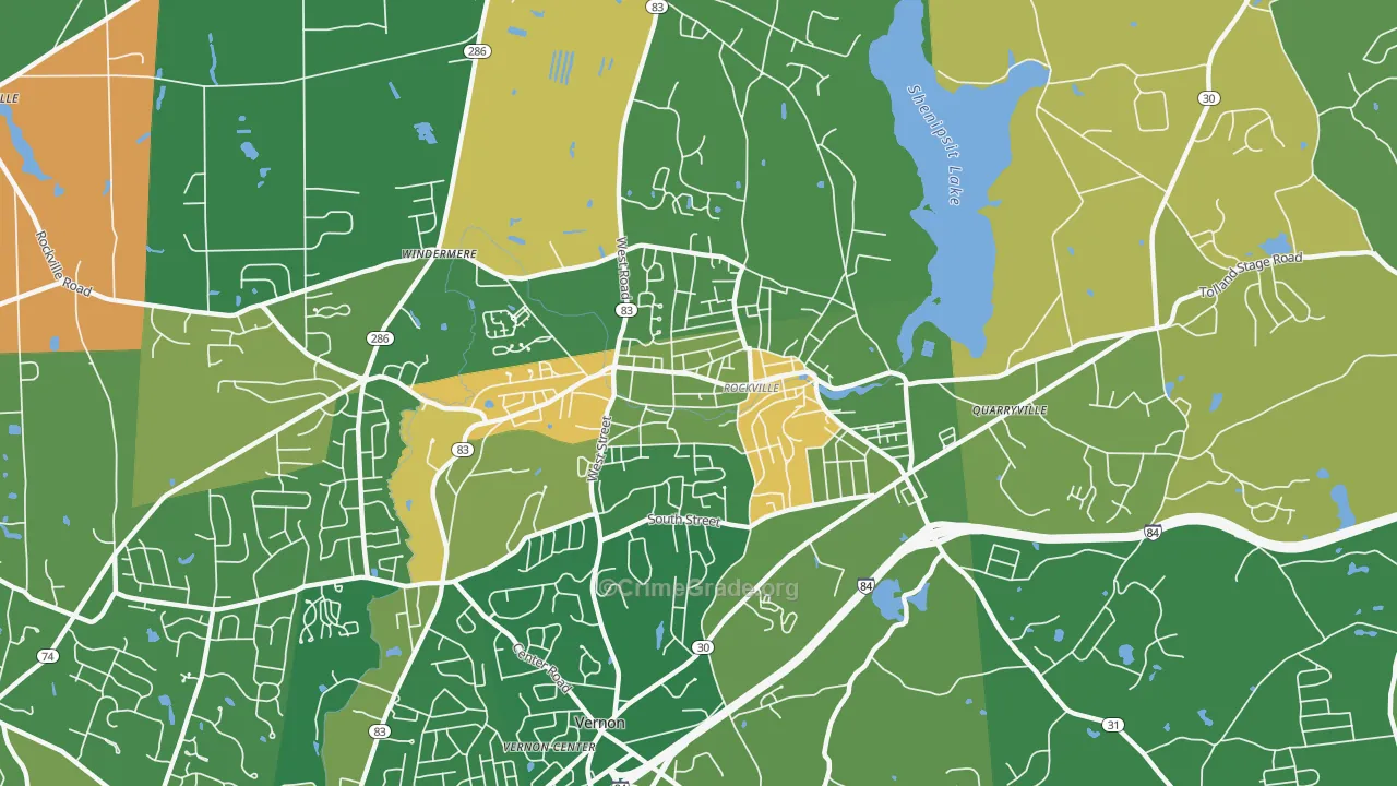Rockville, CT Map of Murder Rates
