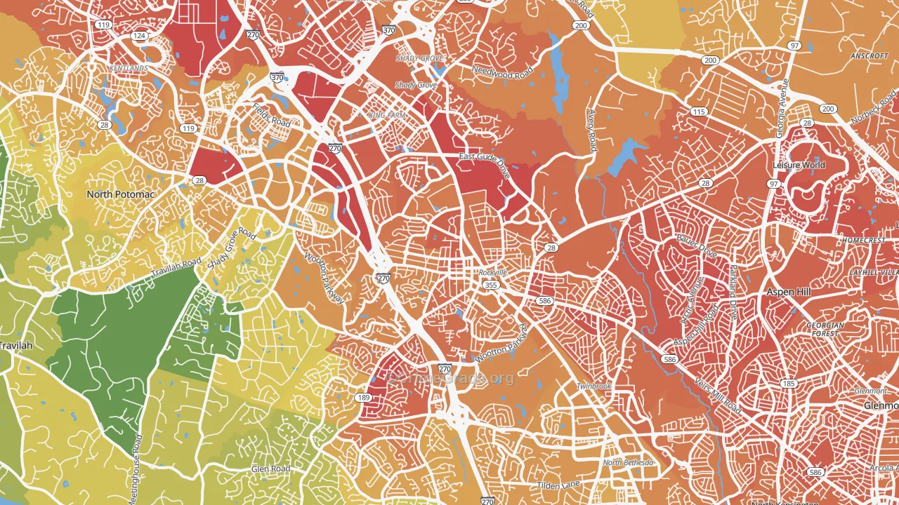 Rockville, MD Map of Murder Rates