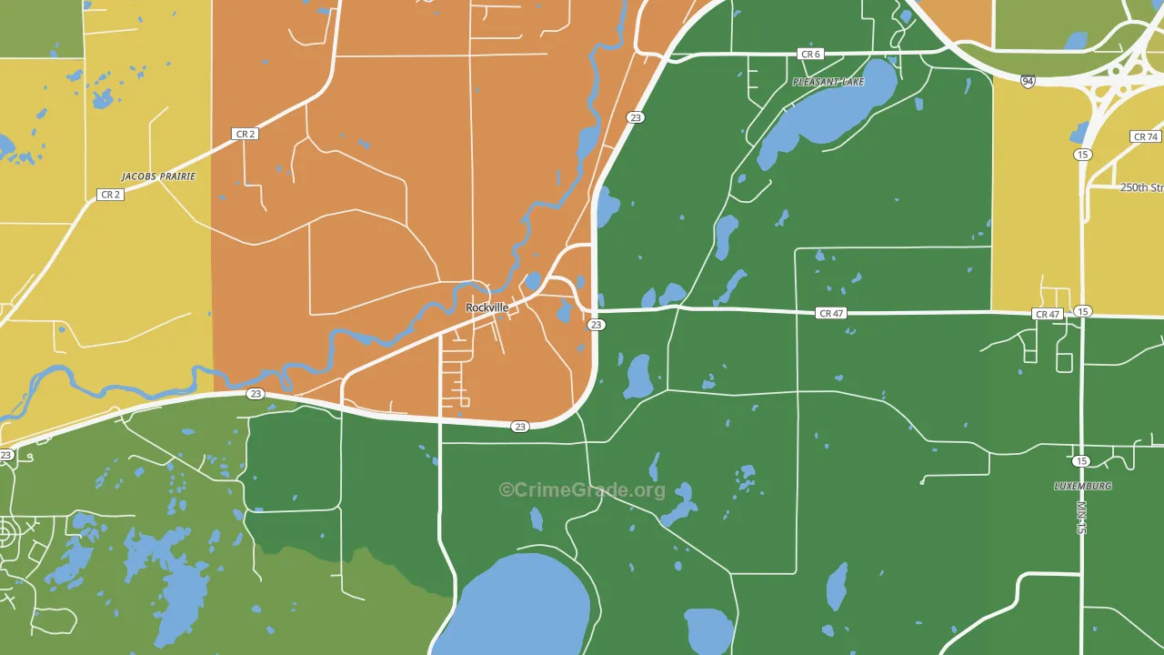 Rockville, MN Map of Murder Rates