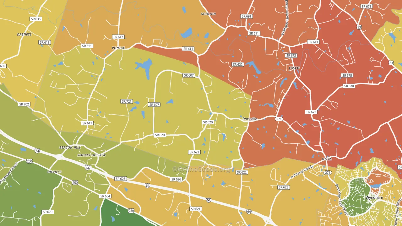 Rockville, VA Map of Murder Rates