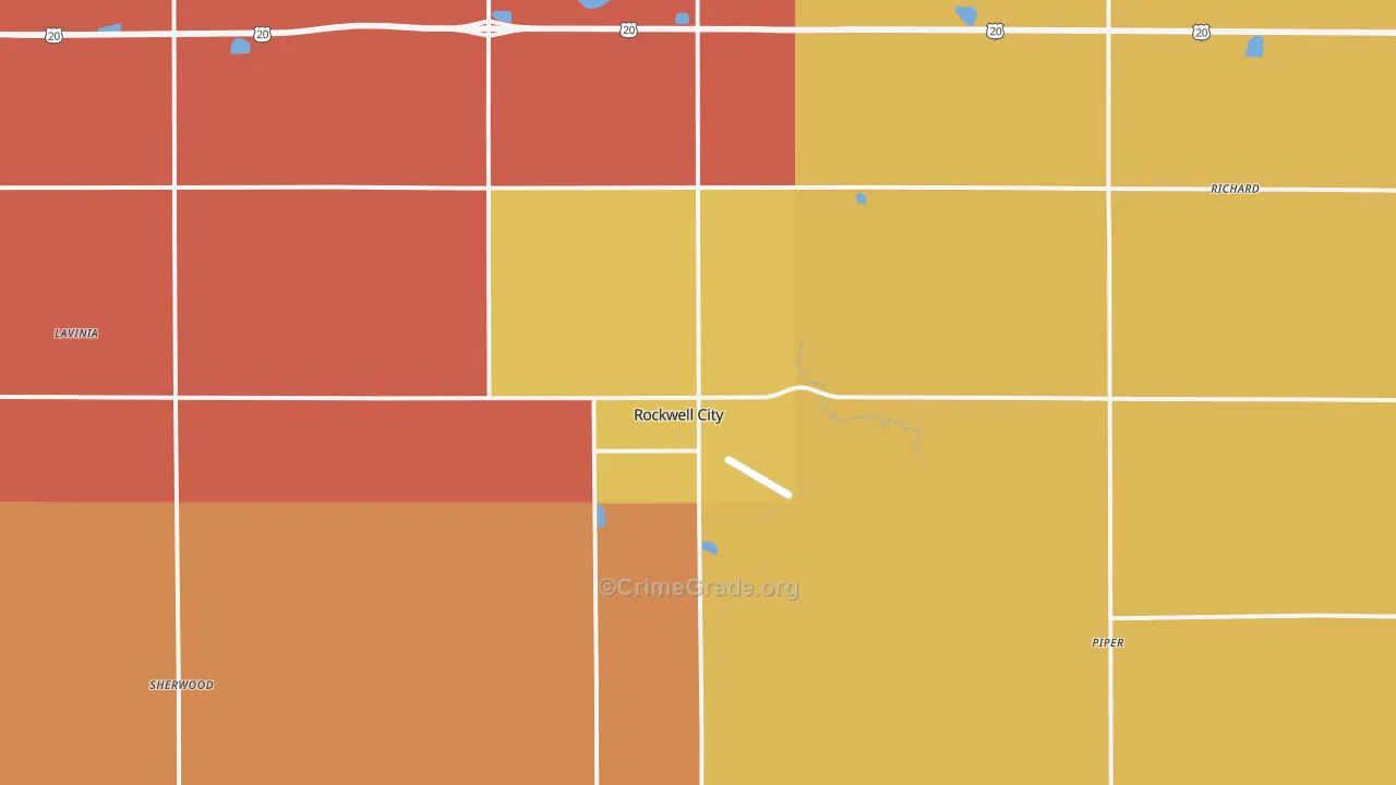Rockwell City, IA Map of Murder Rates