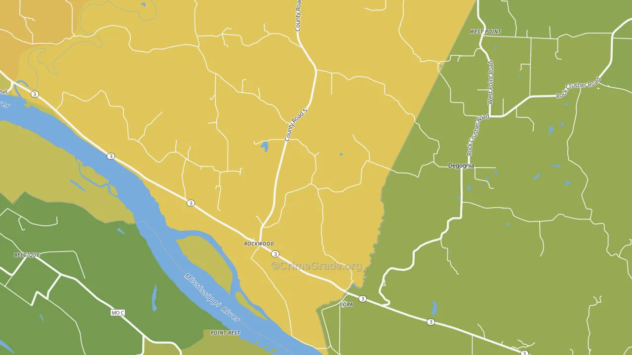 Rockwood, IL Map of Murder Rates