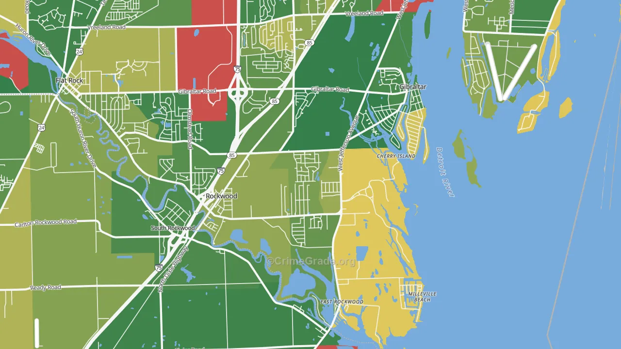 Rockwood, MI Map of Murder Rates