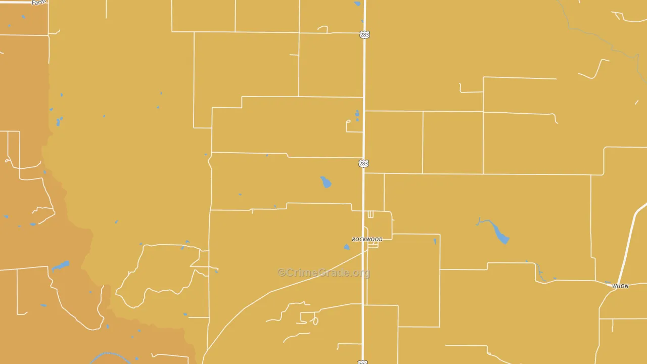 Rockwood, TX Map of Murder Rates