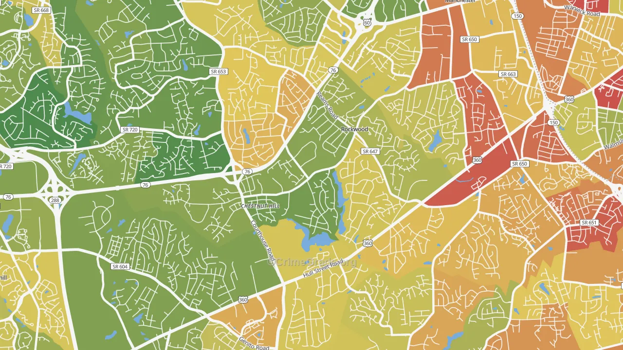 Rockwood, VA Map of Murder Rates