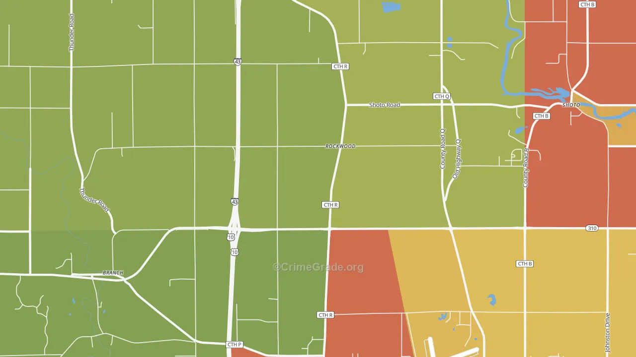 Rockwood, WI Map of Murder Rates