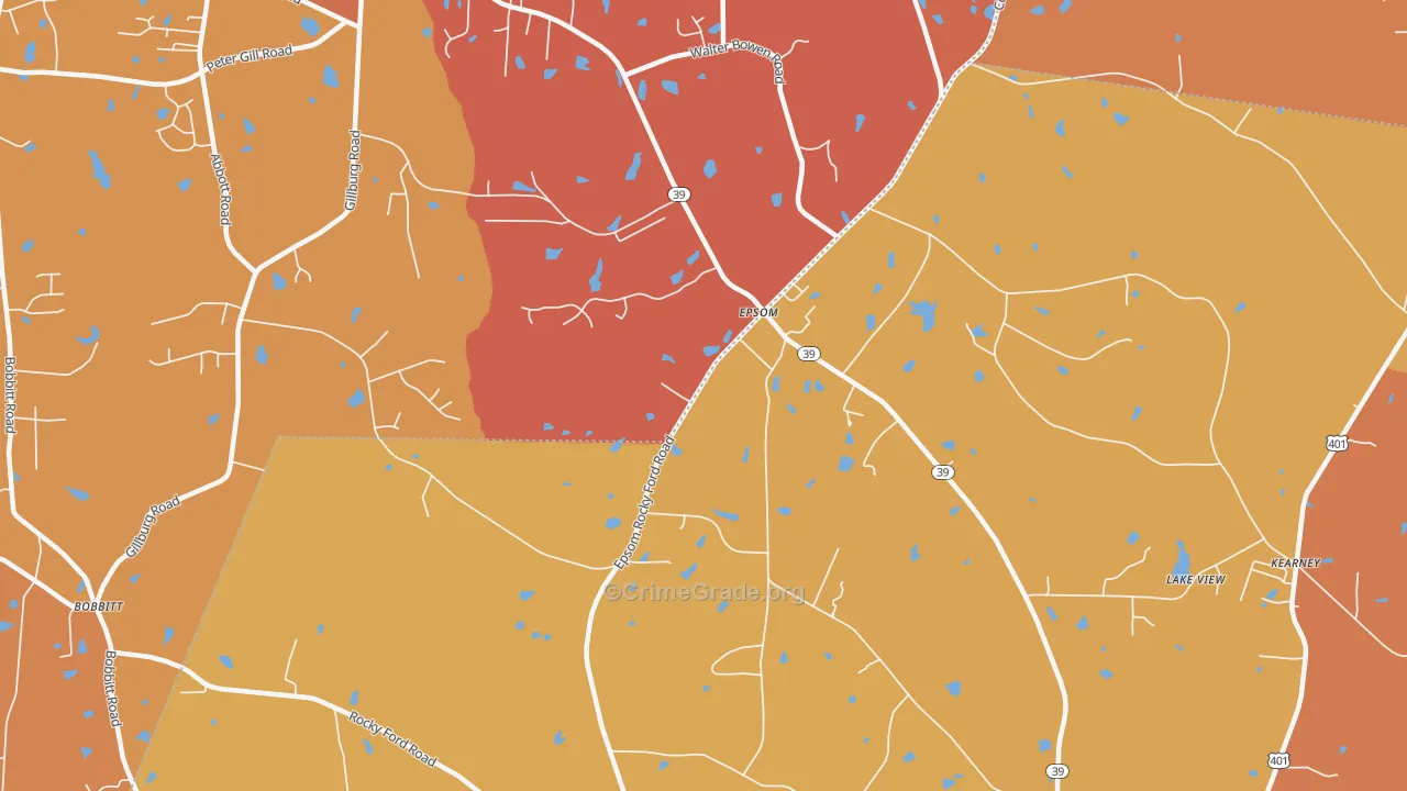 Rocky Ford, NC Map of Murder Rates