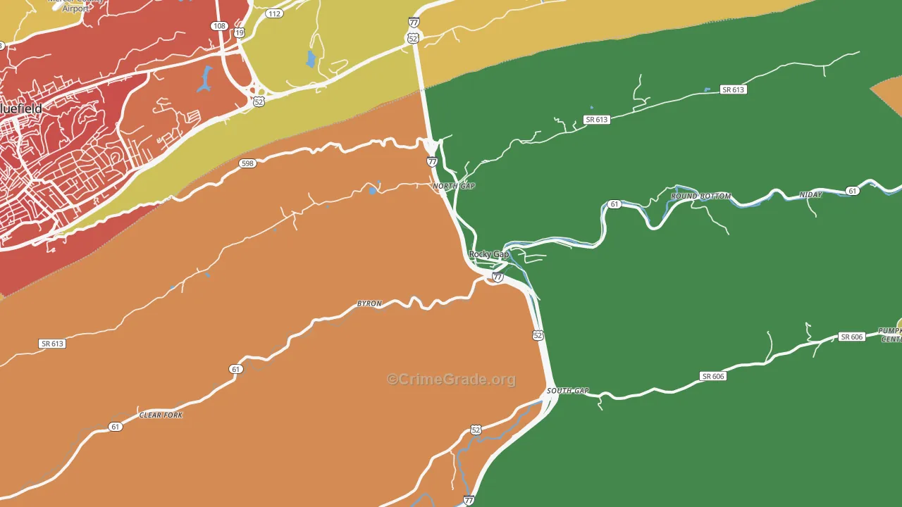Rocky Gap, VA Map of Murder Rates