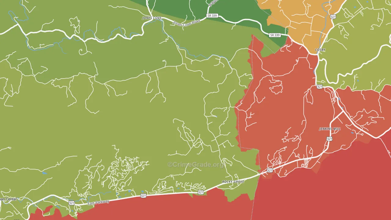 Rocky Grove, TN Map of Murder Rates