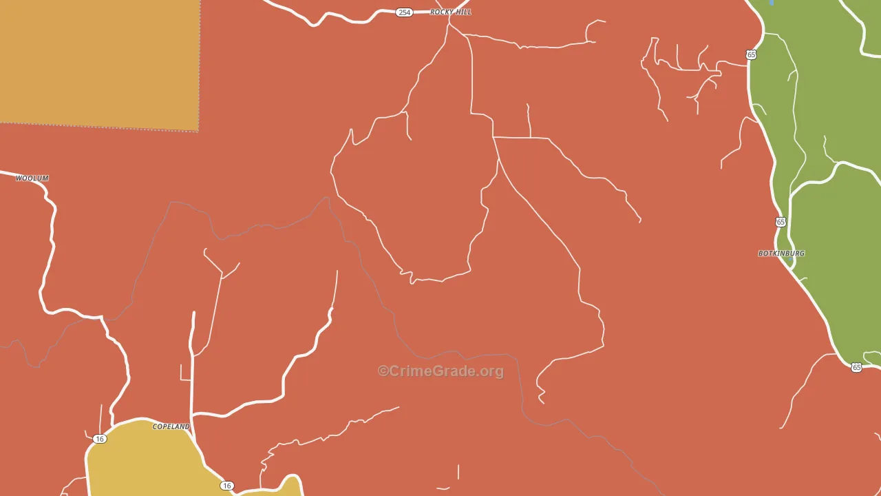 Rocky Hill, AR Map of Murder Rates