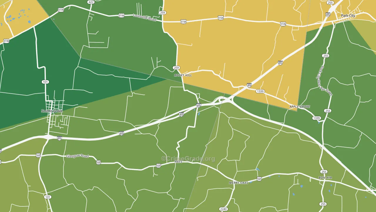 Rocky Hill, KY Map of Murder Rates