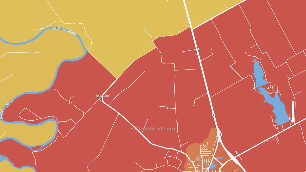 Rocky Hill, TX Map of Murder Rates