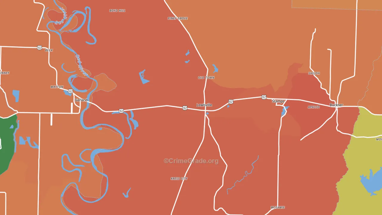Rocky Mound, AR Map of Murder Rates