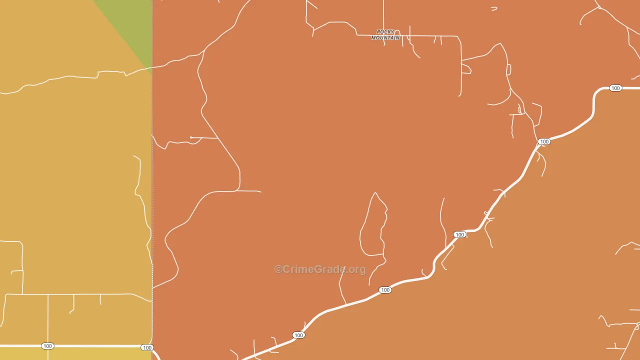 Rocky Mountain, OK Map of Murder Rates