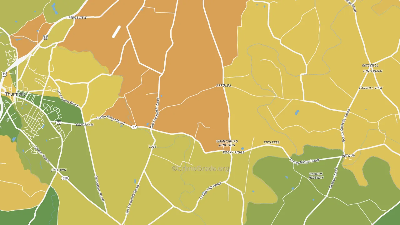 Rocky Ridge, MD Map of Murder Rates