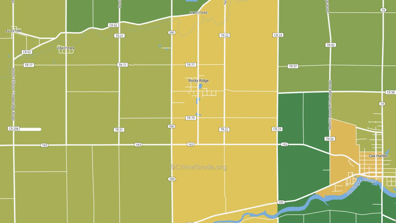 Rocky Ridge, OH Map of Murder Rates