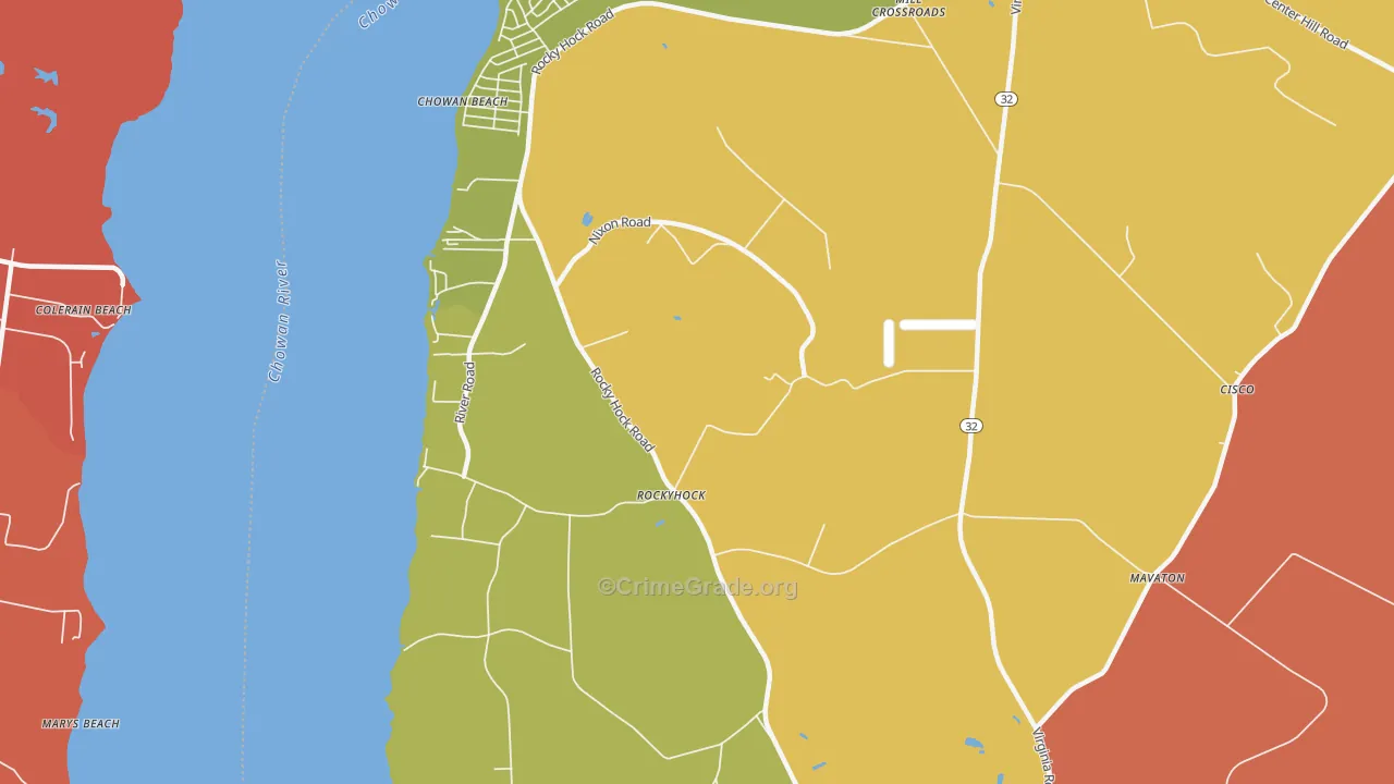 Rockyhock, NC Map of Murder Rates