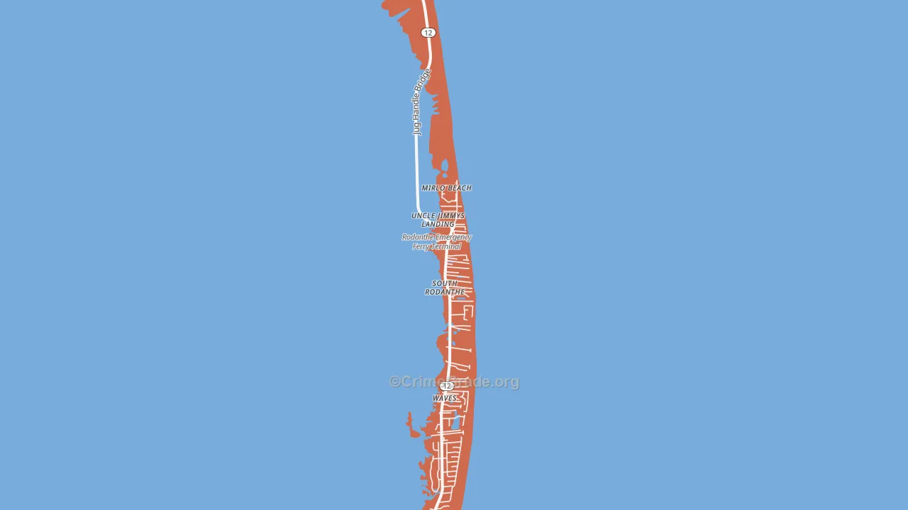 Rodanthe, NC Map of Murder Rates