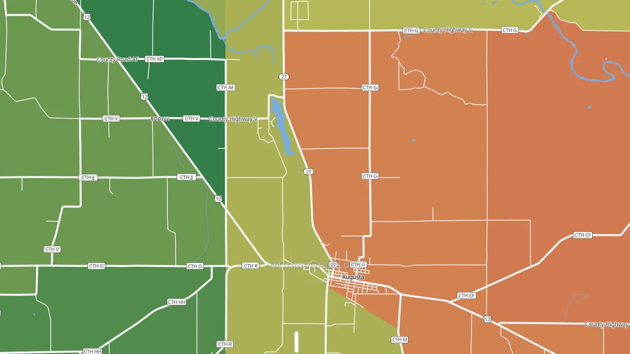 Rodell, WI Map of Murder Rates