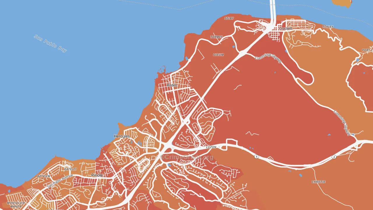 Rodeo, CA Map of Murder Rates