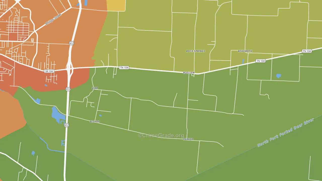 RoEllen, TN Map of Murder Rates