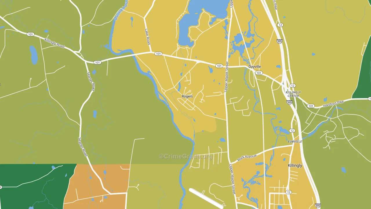 Rogers, CT Map of Murder Rates