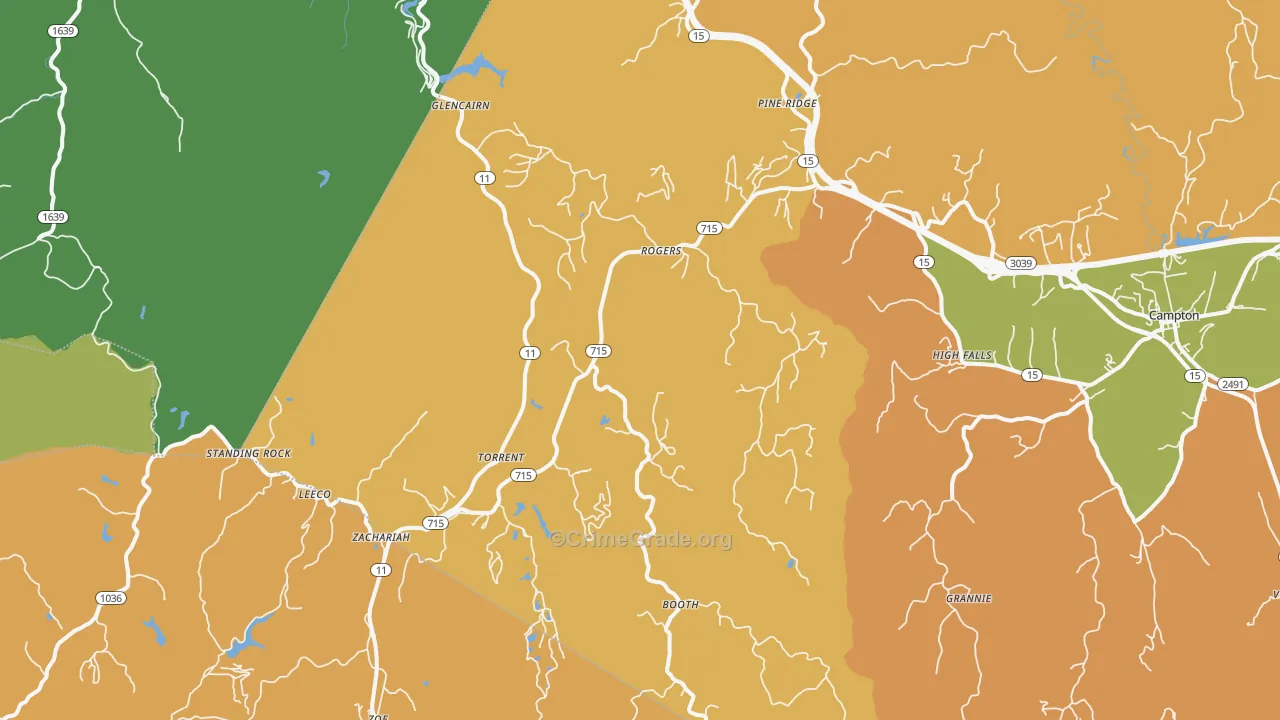 Rogers, KY Map of Murder Rates