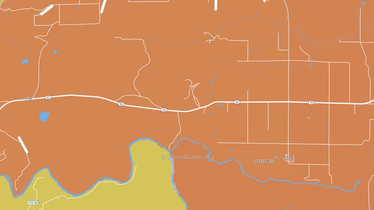 Rogers Mesa, CO Map of Murder Rates