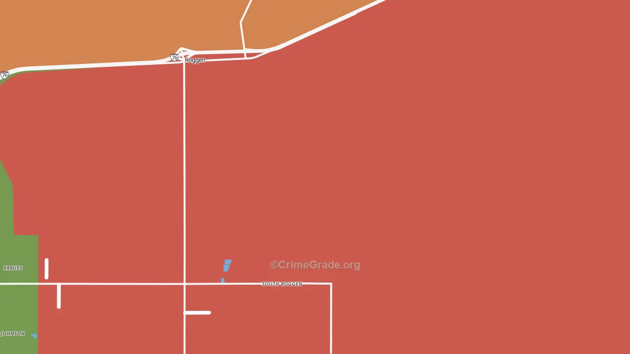 Roggen, CO Map of Murder Rates