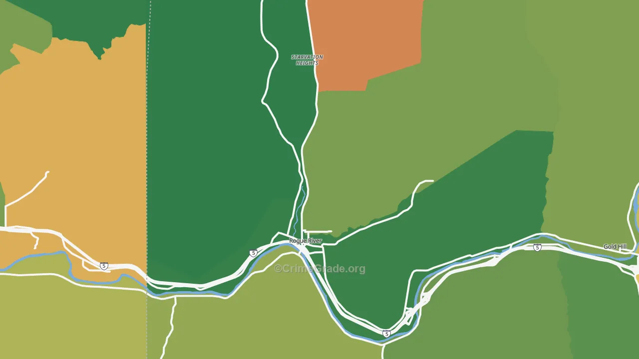 Rogue River, OR Map of Murder Rates
