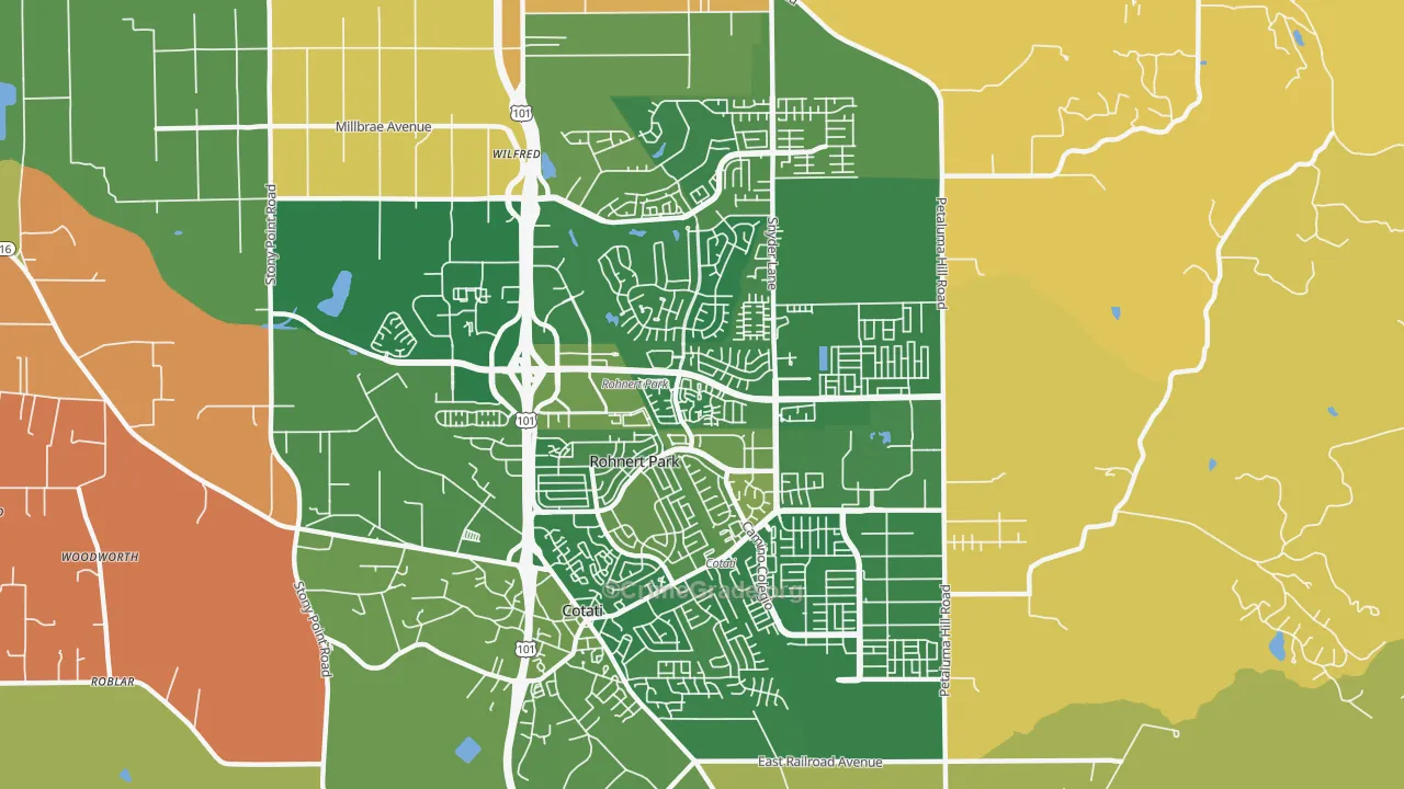 Rohnert Park, CA Map of Murder Rates