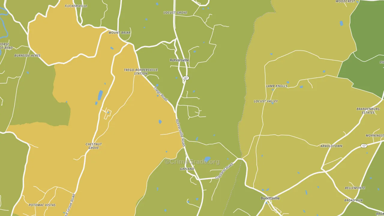 Rohrersville, MD Map of Murder Rates