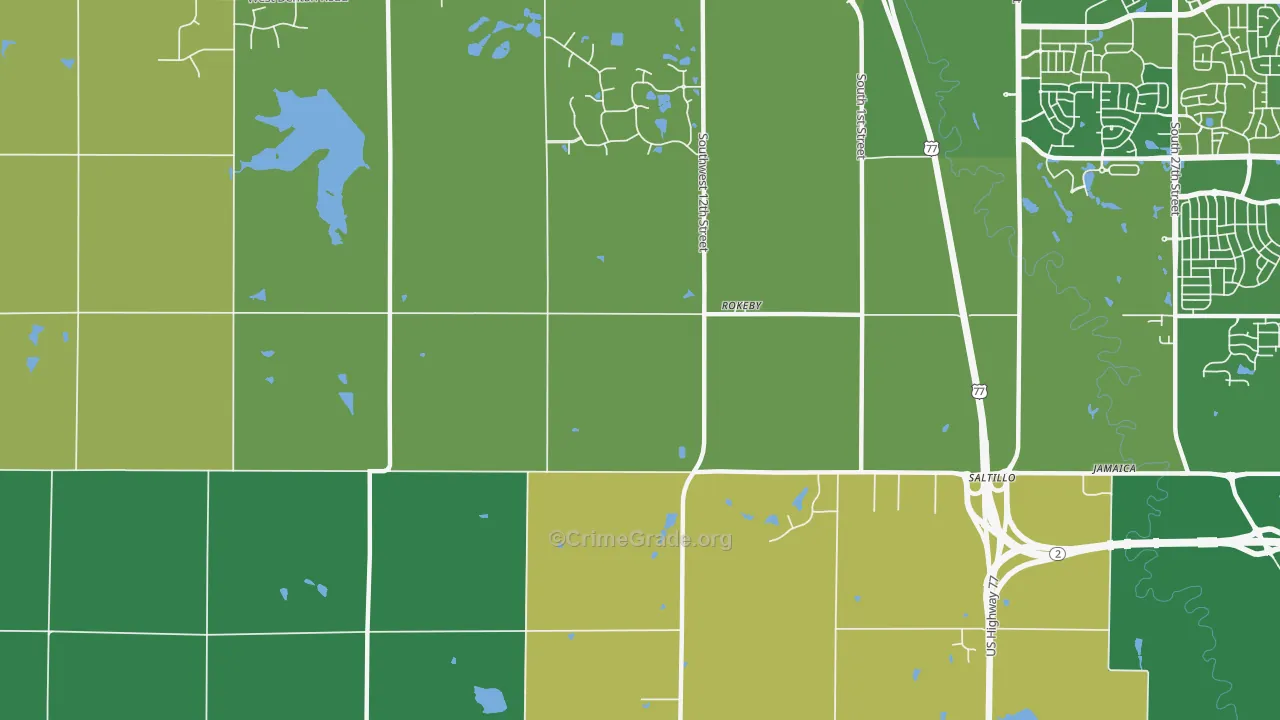 Rokeby, NE Map of Murder Rates