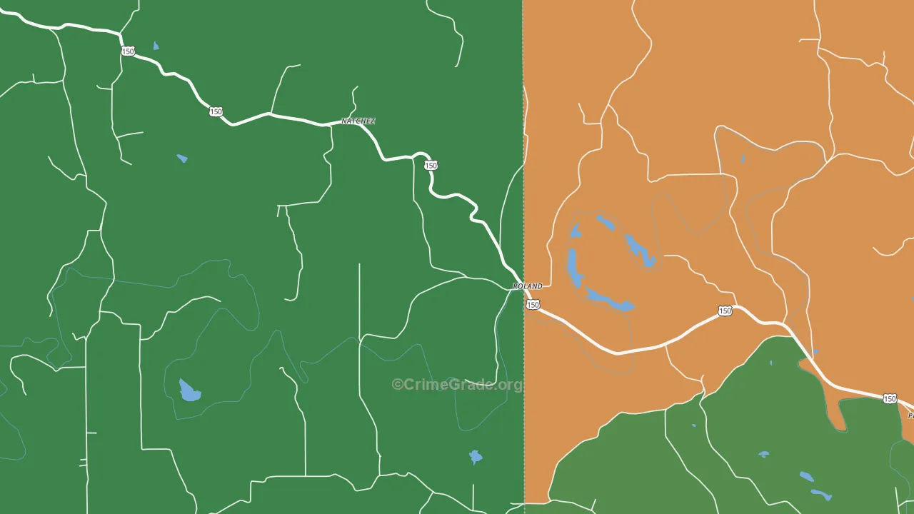 Roland, IN Map of Murder Rates