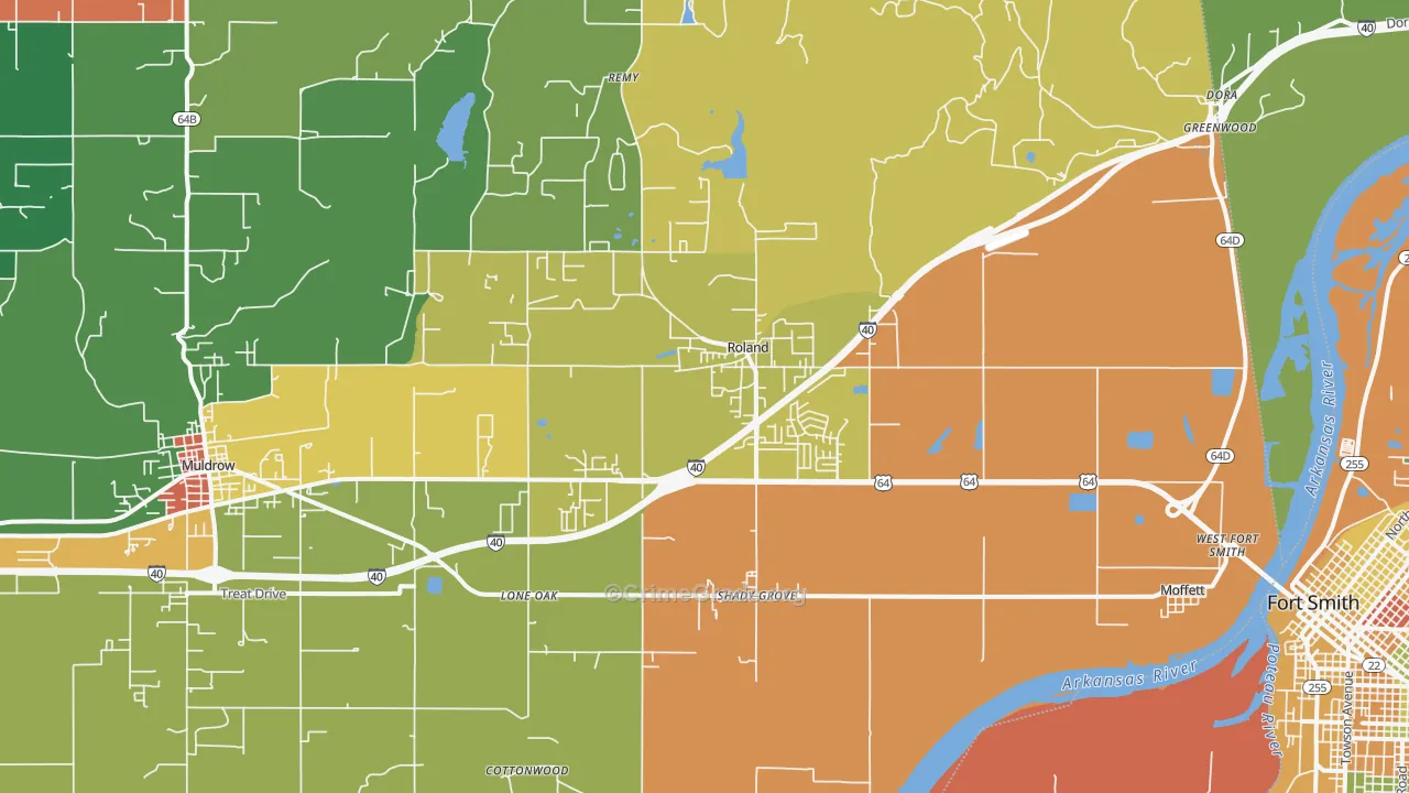 Roland, OK Map of Murder Rates