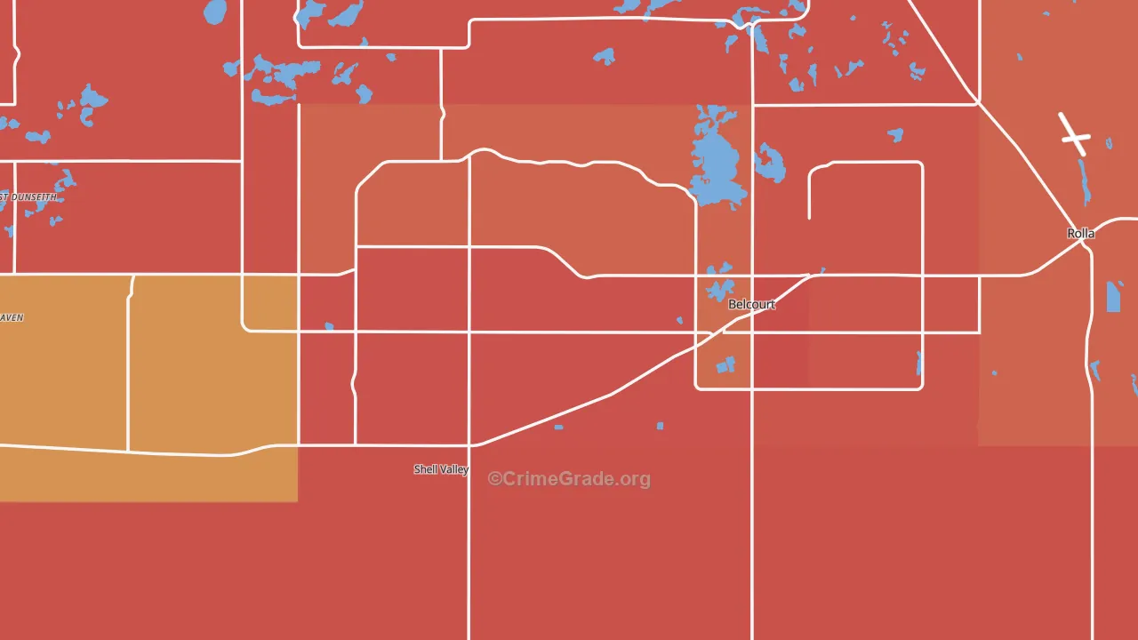 Rolette County, ND Map of Murder Rates