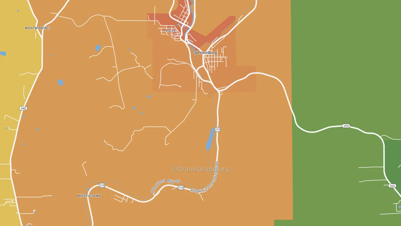 Rolfe, PA Map of Murder Rates