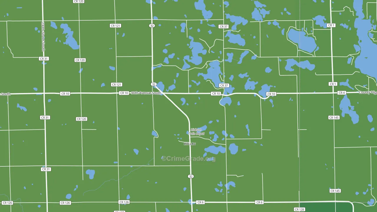 Rollag, MN Map of Murder Rates