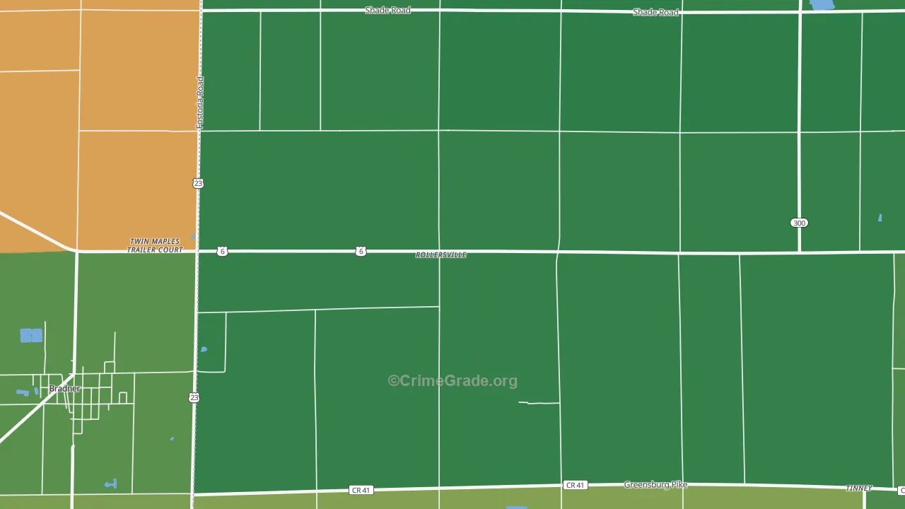 Rollersville, OH Map of Murder Rates