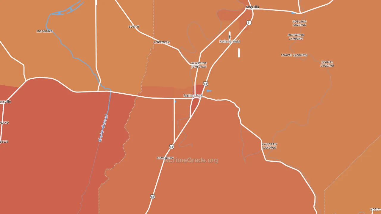 Rolling Fork, MS Map of Murder Rates