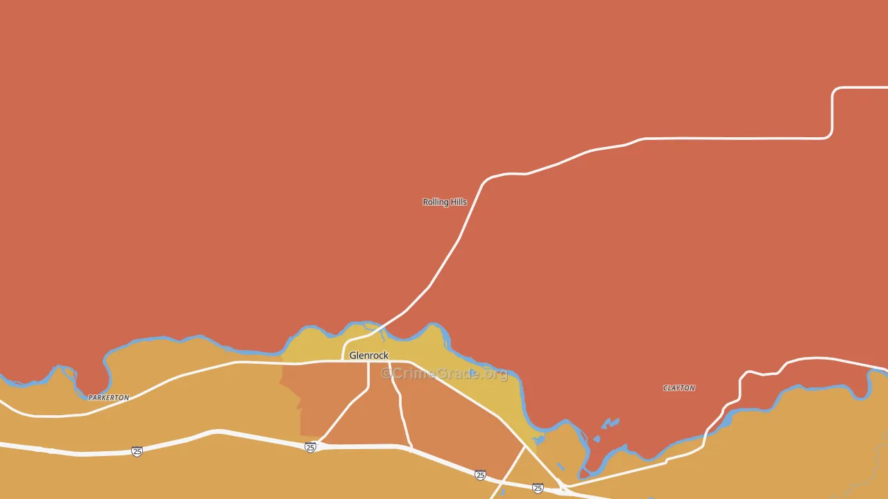 Rolling Hills, WY Map of Murder Rates