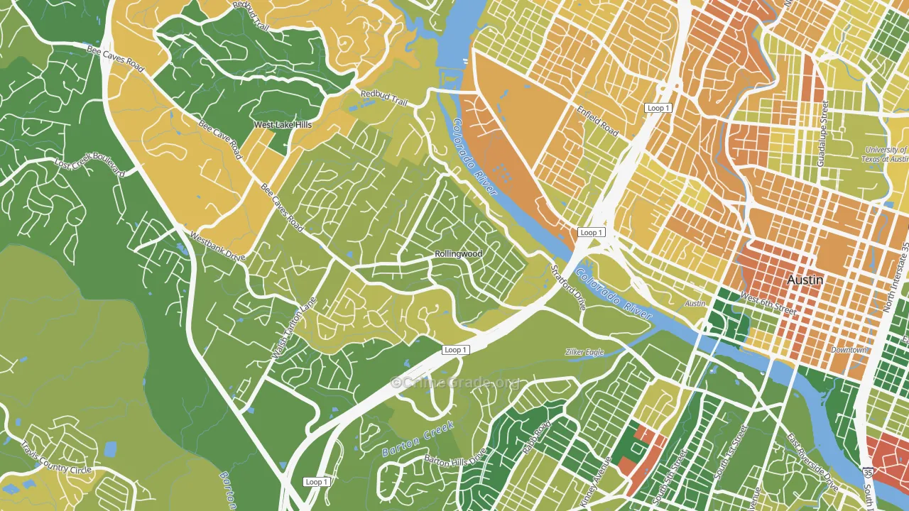 Rollingwood, TX Map of Murder Rates