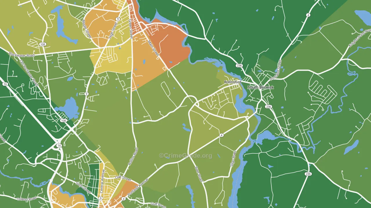 Rollinsford, NH Map of Murder Rates