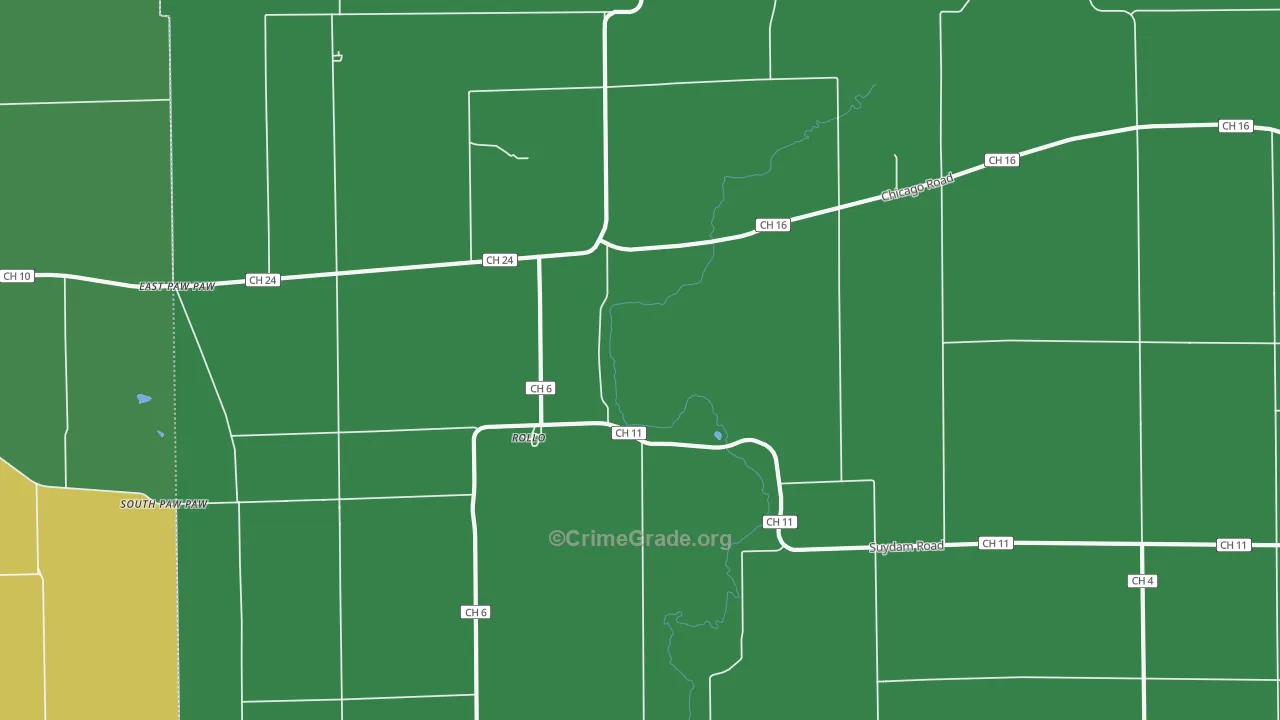 Rollo, IL Map of Murder Rates
