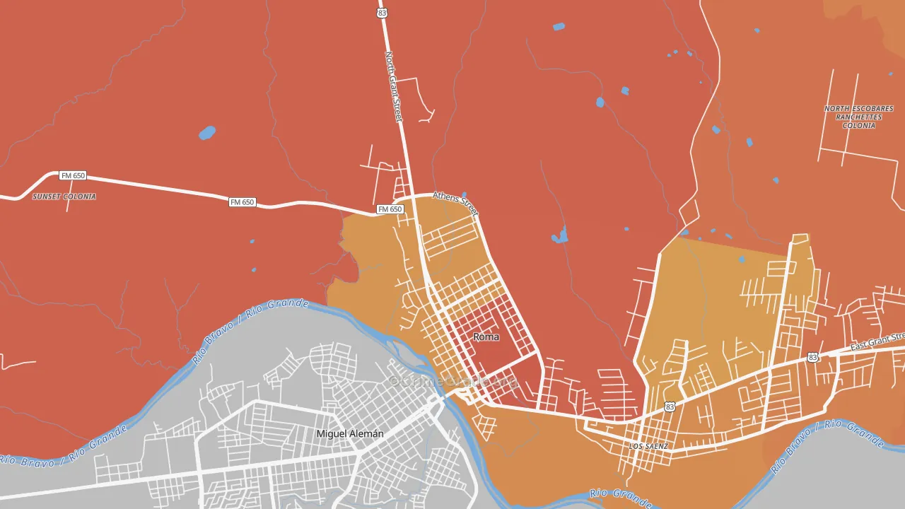 Roma Creek, TX Map of Murder Rates