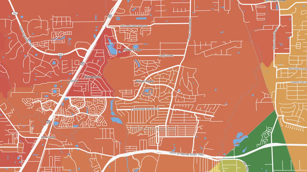 Roman Forest, TX Map of Murder Rates
