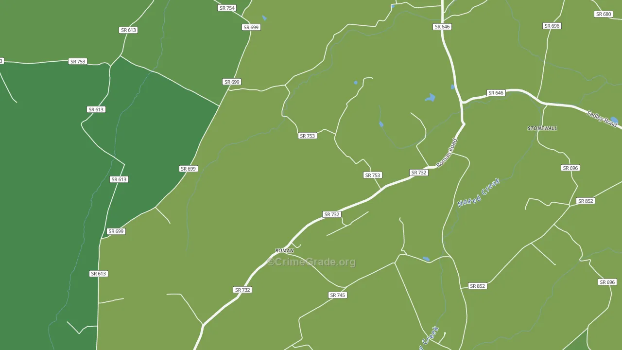 Roman, VA Map of Murder Rates